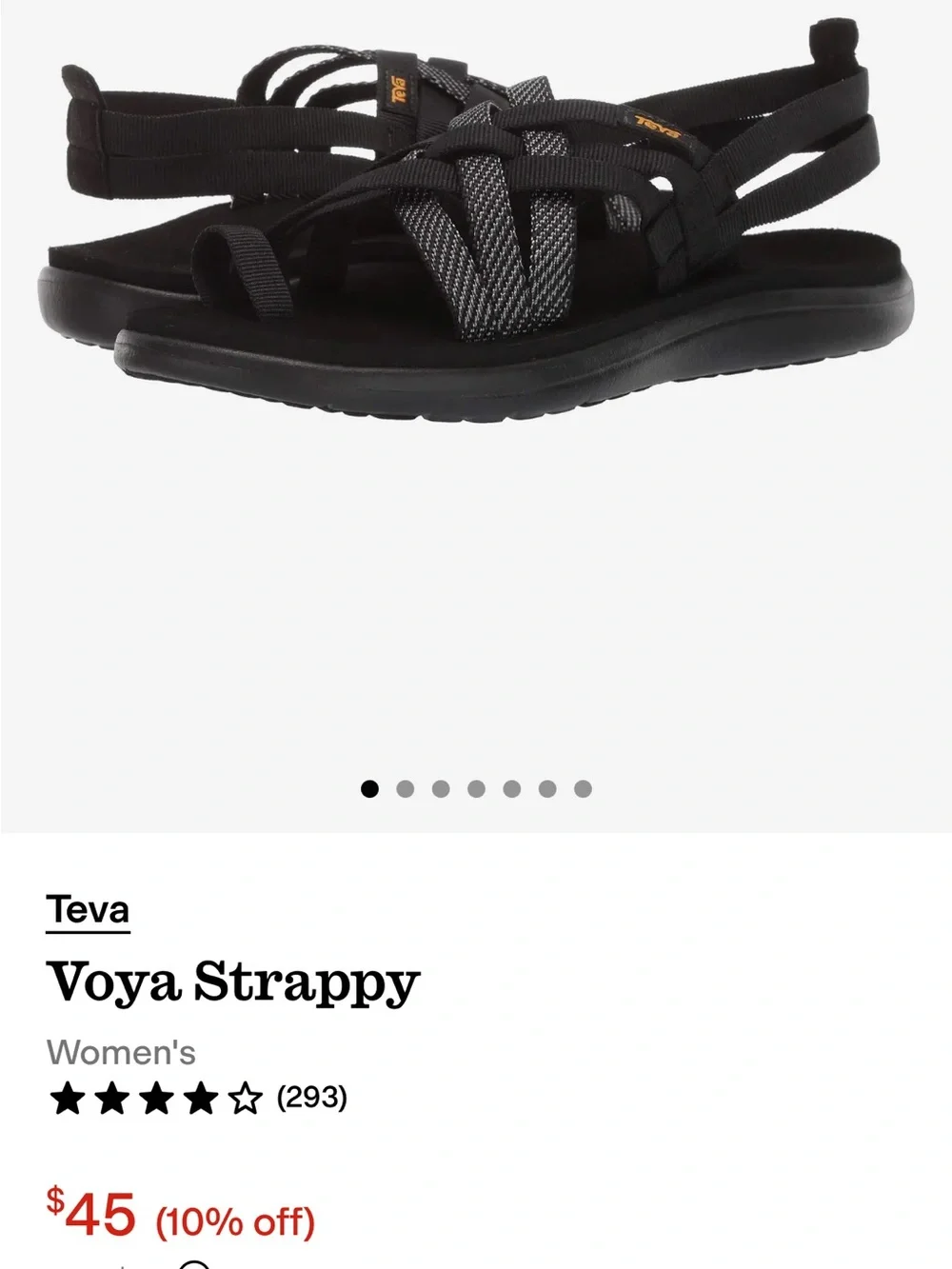 Teva Voya Strappy Women's Black Sandals